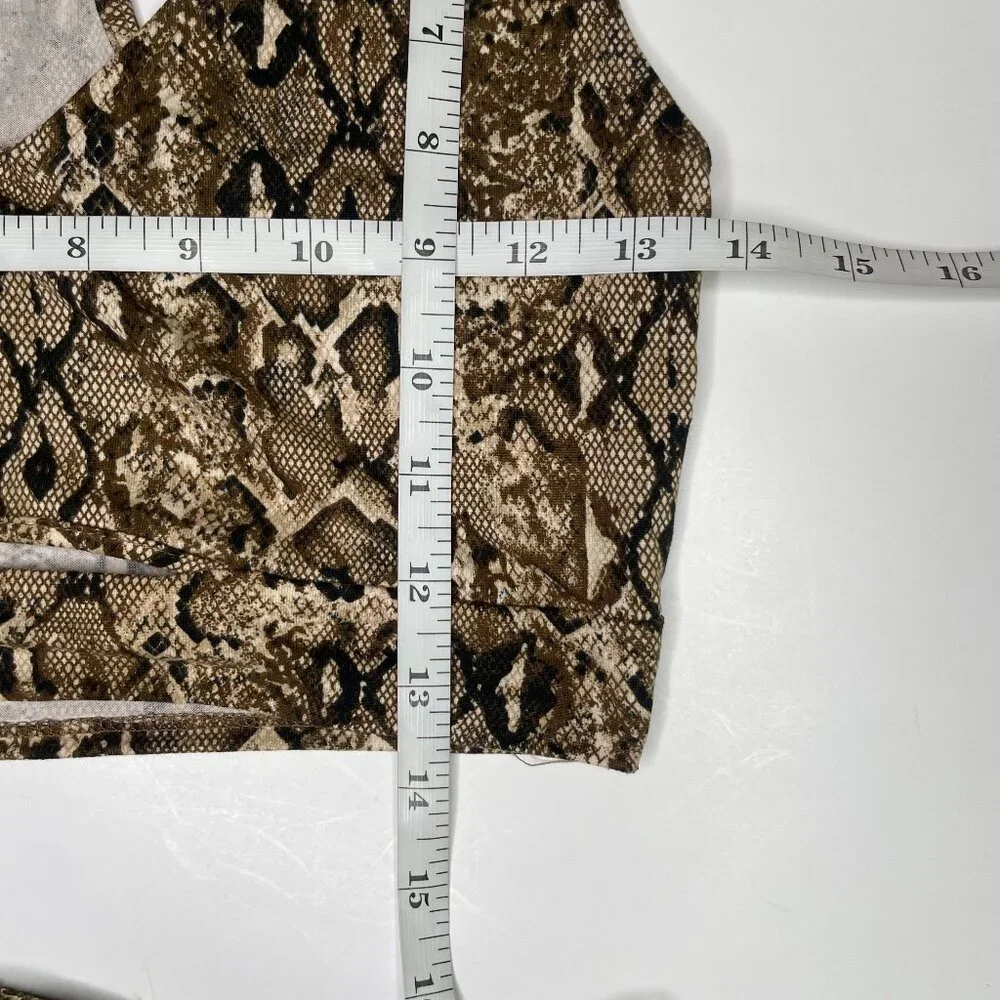 12th Tribe Snake Print 2 Piece Set Crop Top & Biker Shorts Large